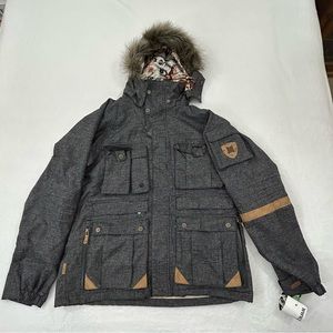 NWT Allyance SPECIAL OPS Jet Black Denim Weave Poly Snowboard Ski Jacket Mens XL